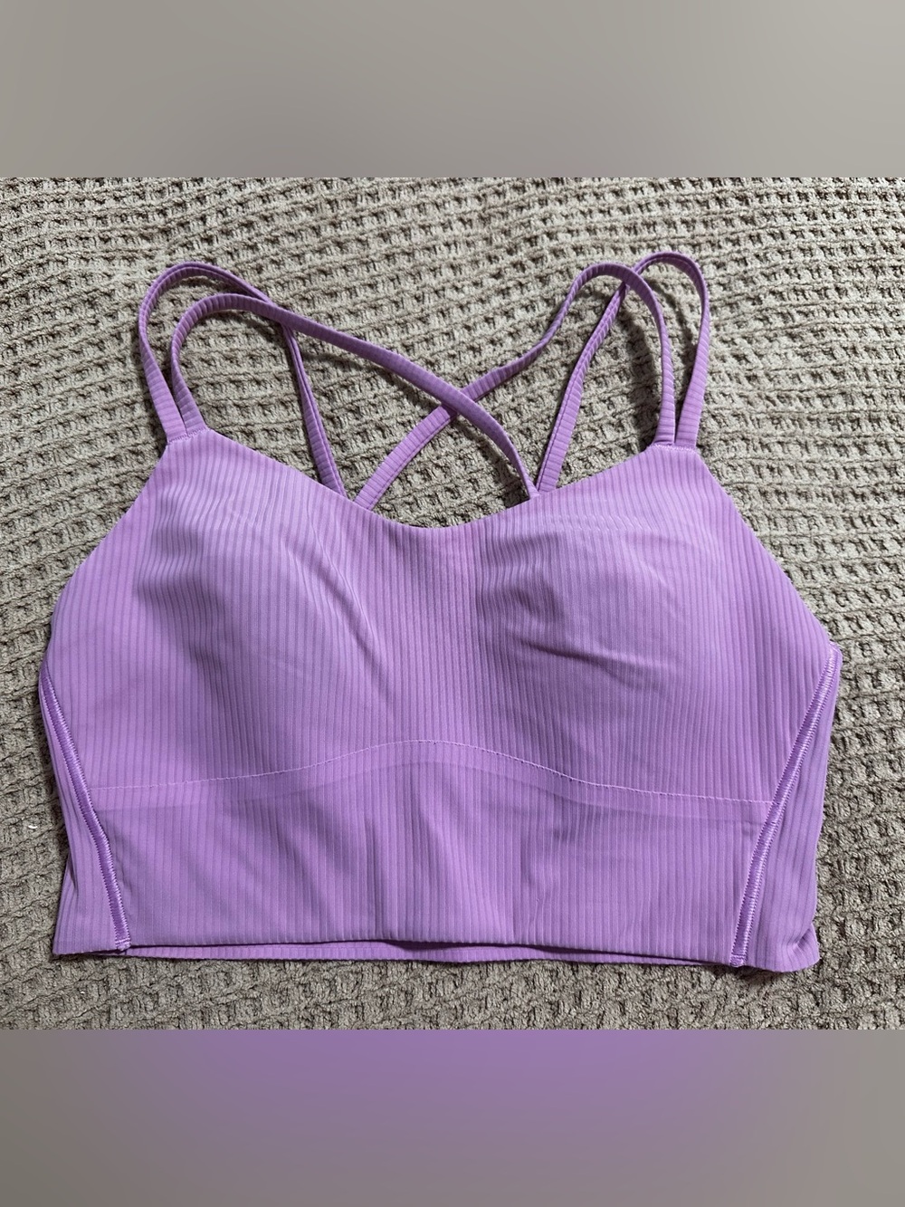 Lululemon Like A Cloud Long Line Bra B/C Ribbed Dahlia Mauve